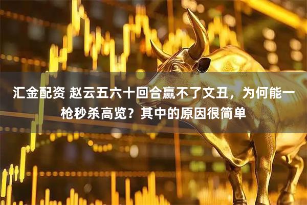 汇金配资 赵云五六十回合赢不了文丑，为何能一枪秒杀高览？其中的原因很简单